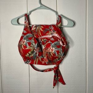 Red Floral Two Piece Swimsuit